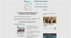 Desktop Screenshot of affinitynumerology.com